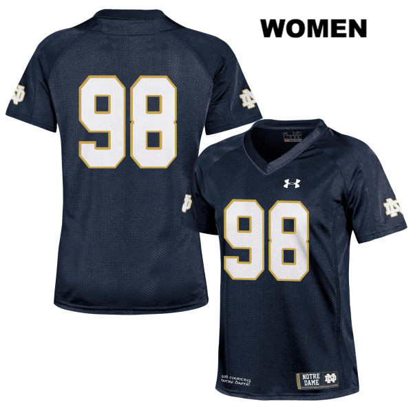 Women's NCAA Notre Dame Fighting Irish #98 Jamion Franklin Stitched College Under Armour Authentic Navy No Name Football Jersey TP10Q47SO